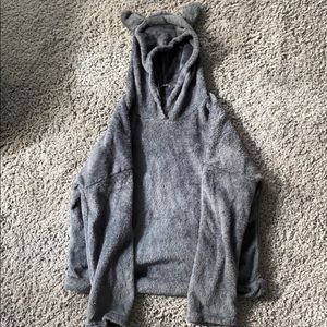Fuzzy hooded cat ear sweatshirt
